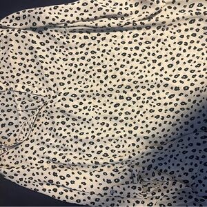 Lush Black and White Leopard Print Blouse